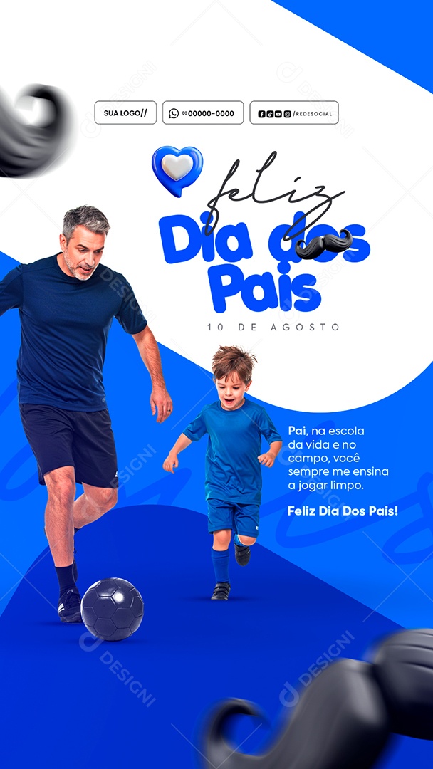 Story Feliz Dia Dos Pais 11 de Agosto Social Media PSD Editável