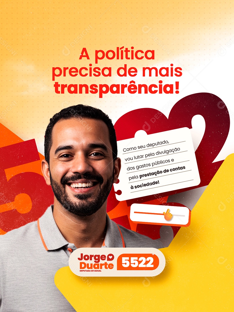 Deputado Federal Jorge Duarte A Política Precisa de Mais Transparência Social Media PSD Editável
