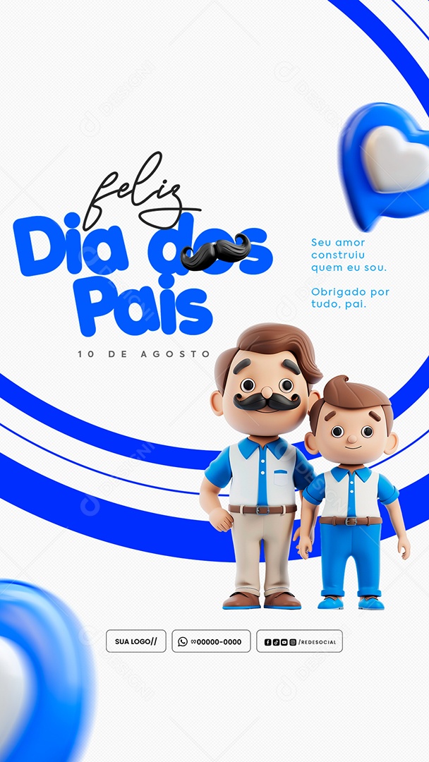 Story Feliz Dia Dos Pais 11 de Agosto Social Media PSD Editável