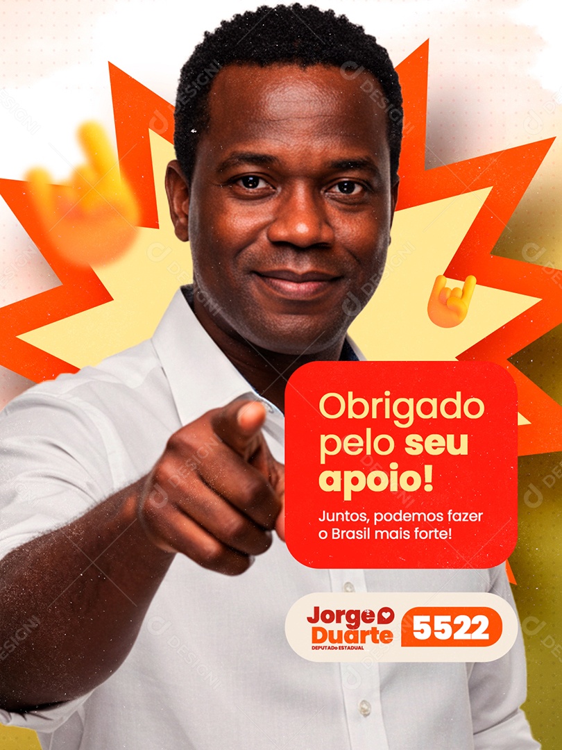 Deputado Federal Jorge Duarte Obrigado Pelo seu Apoio Social Media PSD Editável