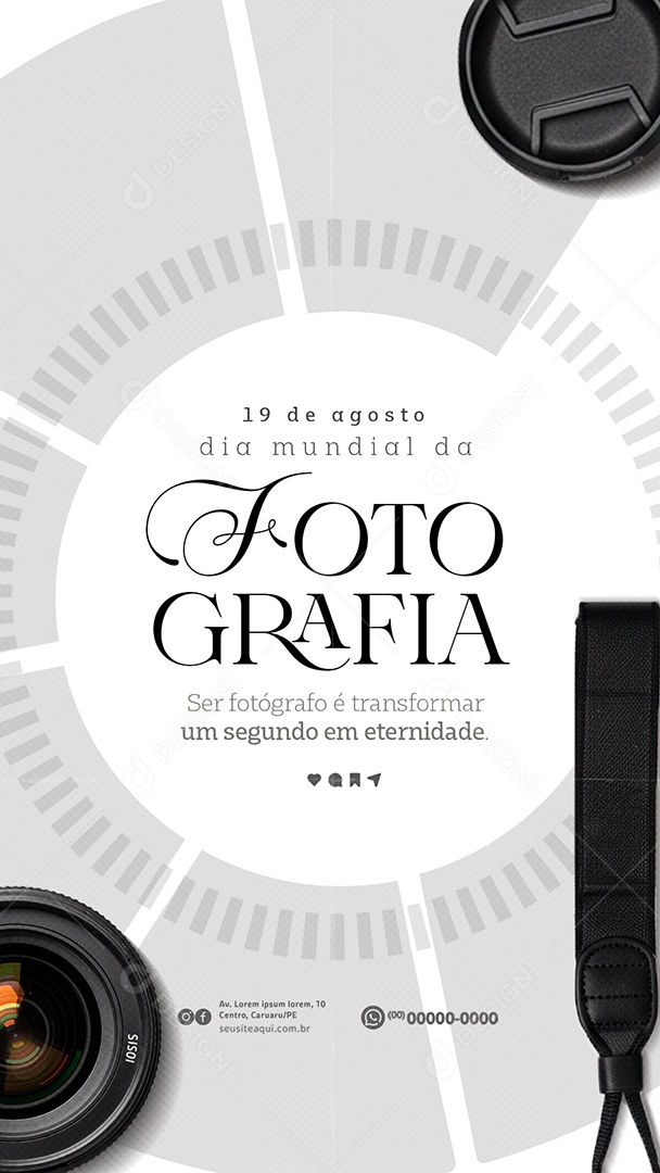 Story Dia da Fotografia 19 de agosto Parabéns Social Media PSD Editável