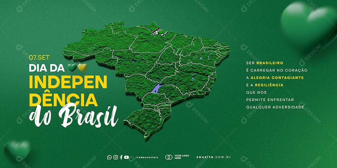 Banner Dia da Independência do Brasil 7 de Setembro Social Media PSD Editável