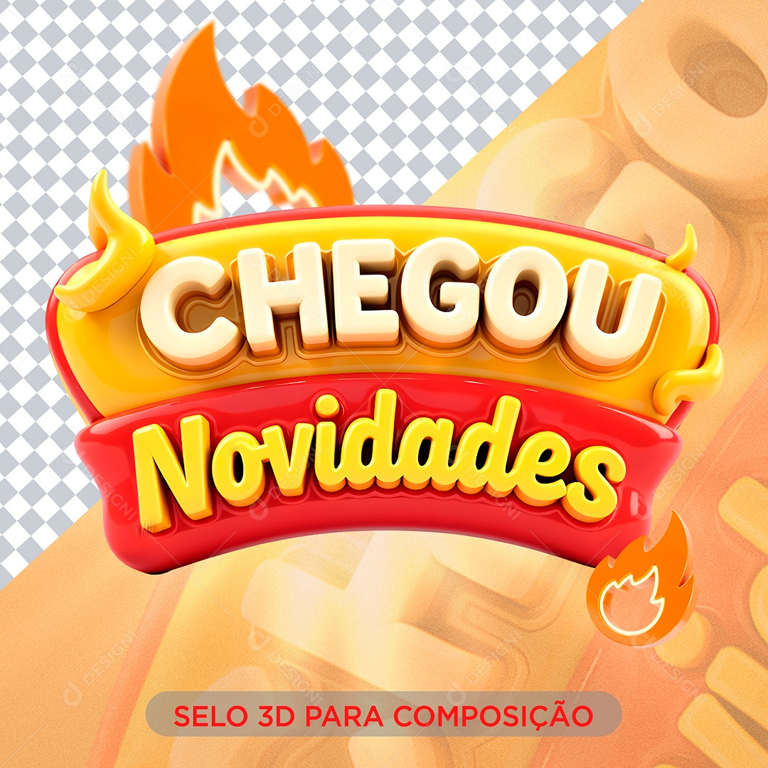 Selo 3D Chegou Novidades PSD