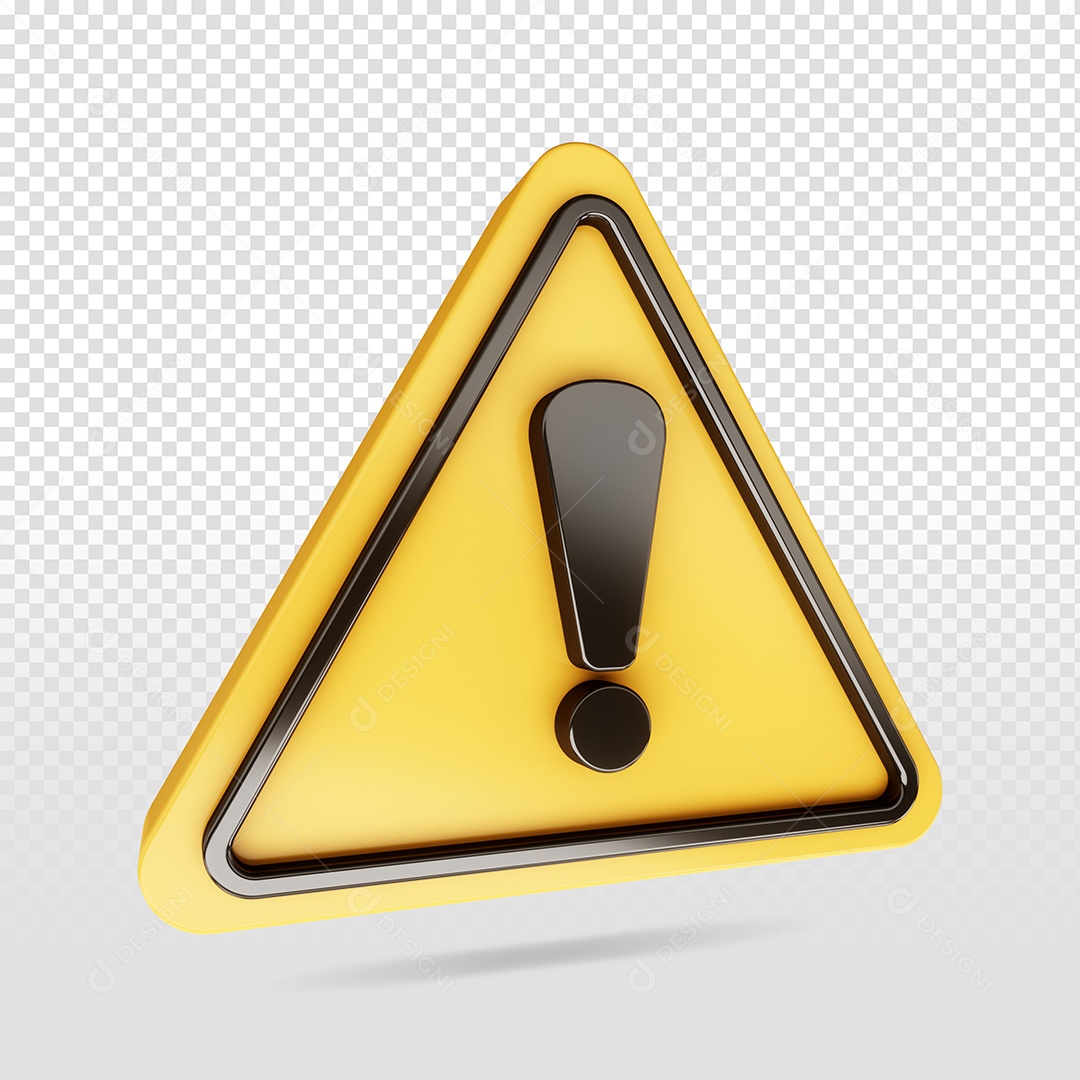 Elemento 3D Ícone Alerta de Lado para Composição PSD