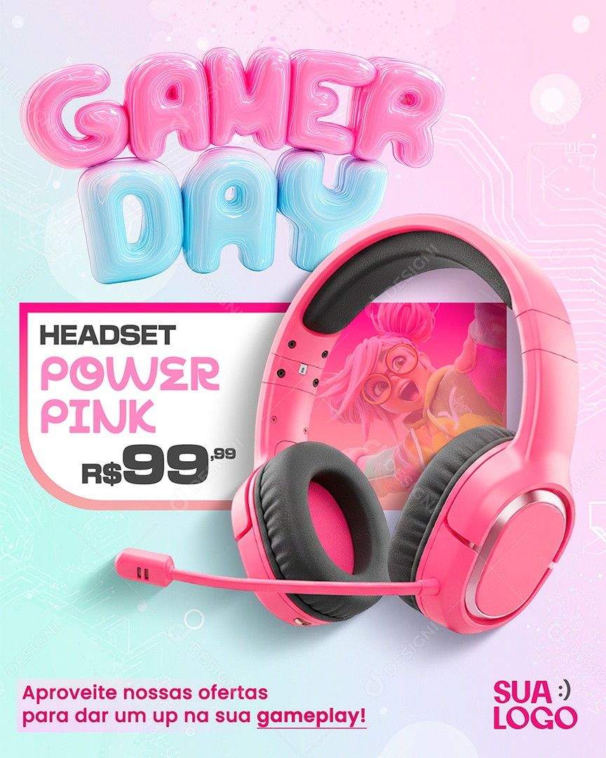 Social Media Dia do Gamer Ofertas Loja de Informatica PSD Editável