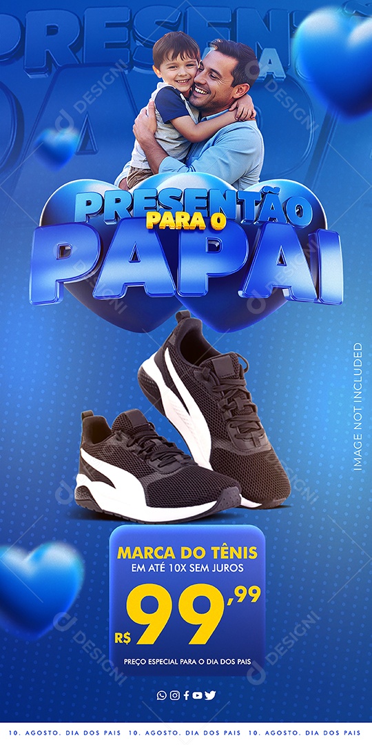 Promoção Dia Dos Pais 10 de Agosto Story Social Media PSD Editável
