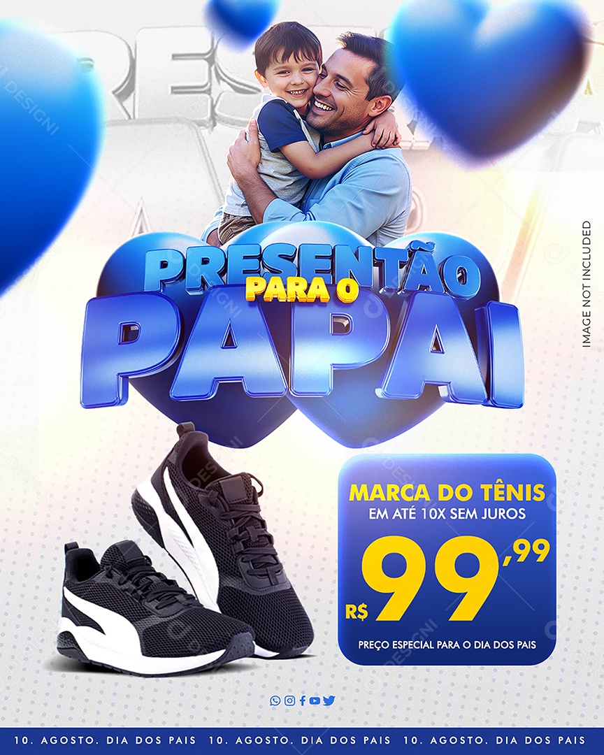 Promoção Feed Dia Dos Pais 10 de Agosto Social Media PSD Editável