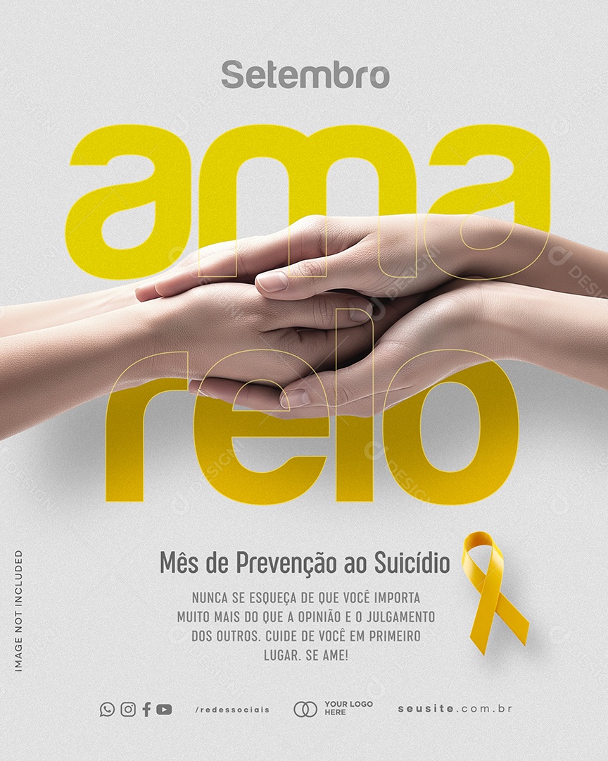 Setembro Amarelo Mês de Prevenção ao Suicídio Social Media PSD Editável