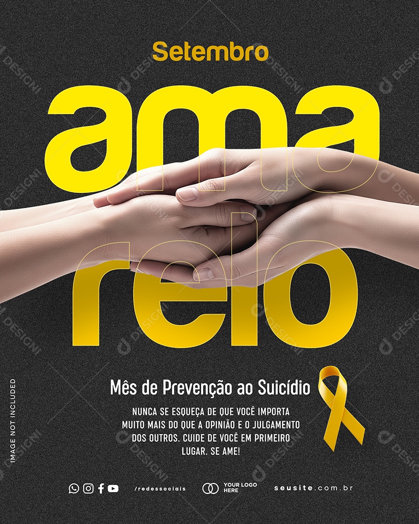 Setembro Amarelo Mês de Prevenção ao Suicídio Social Media PSD Editável
