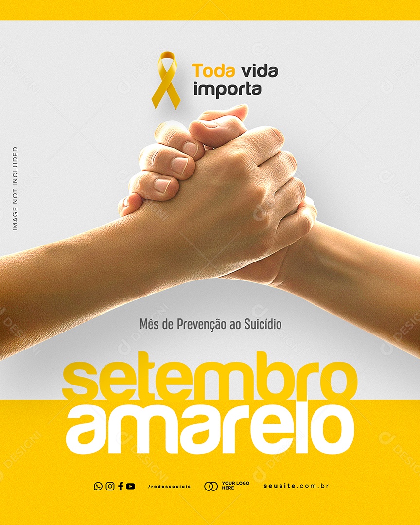 Setembro Amarelo Mês de Prevenção ao Suicídio Social Media PSD Editável