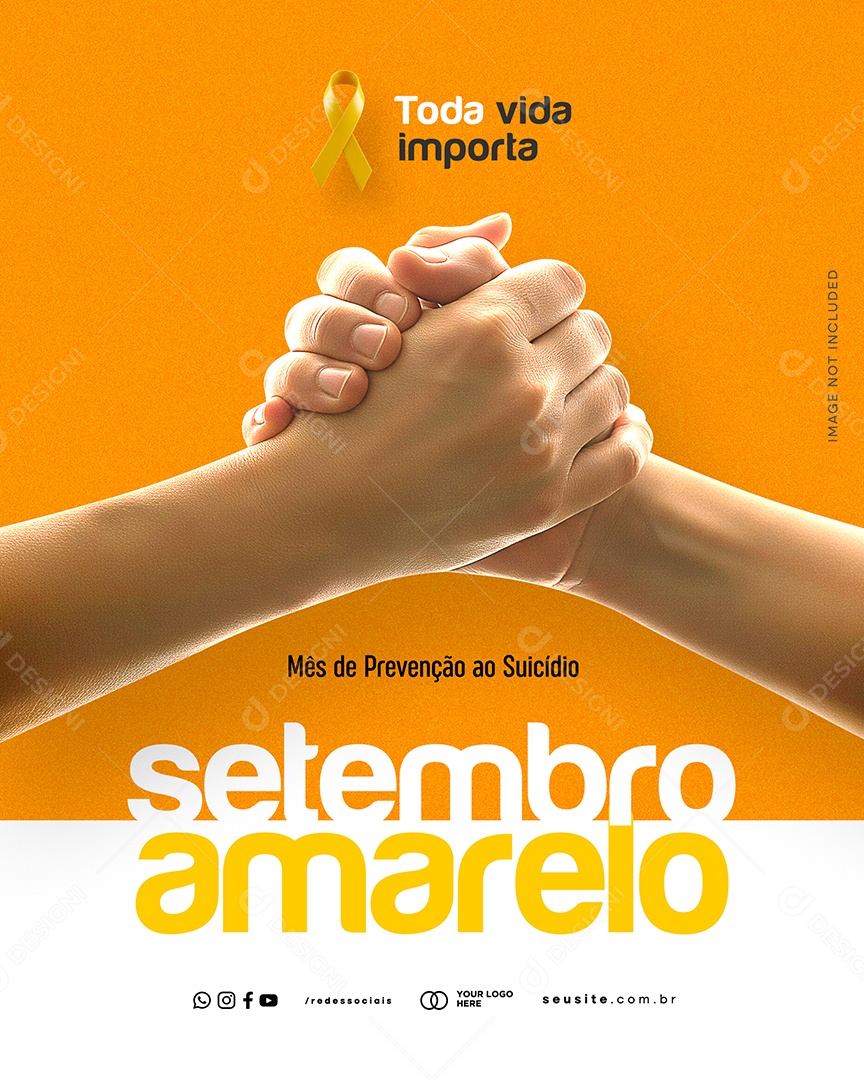 Setembro Amarelo Mês de Prevenção ao Suicídio Social Media PSD Editável