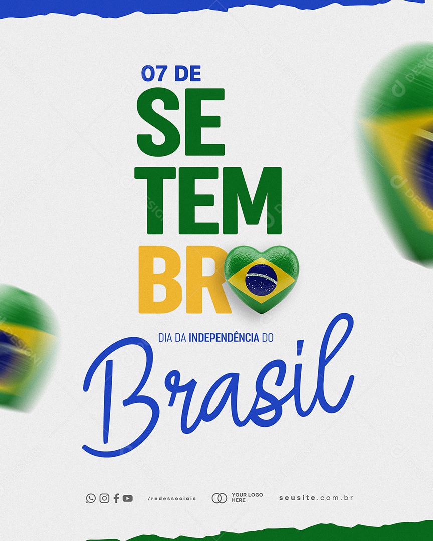 Social Media Dia da Independência do Brasil 7 de Setembro PSD Editável