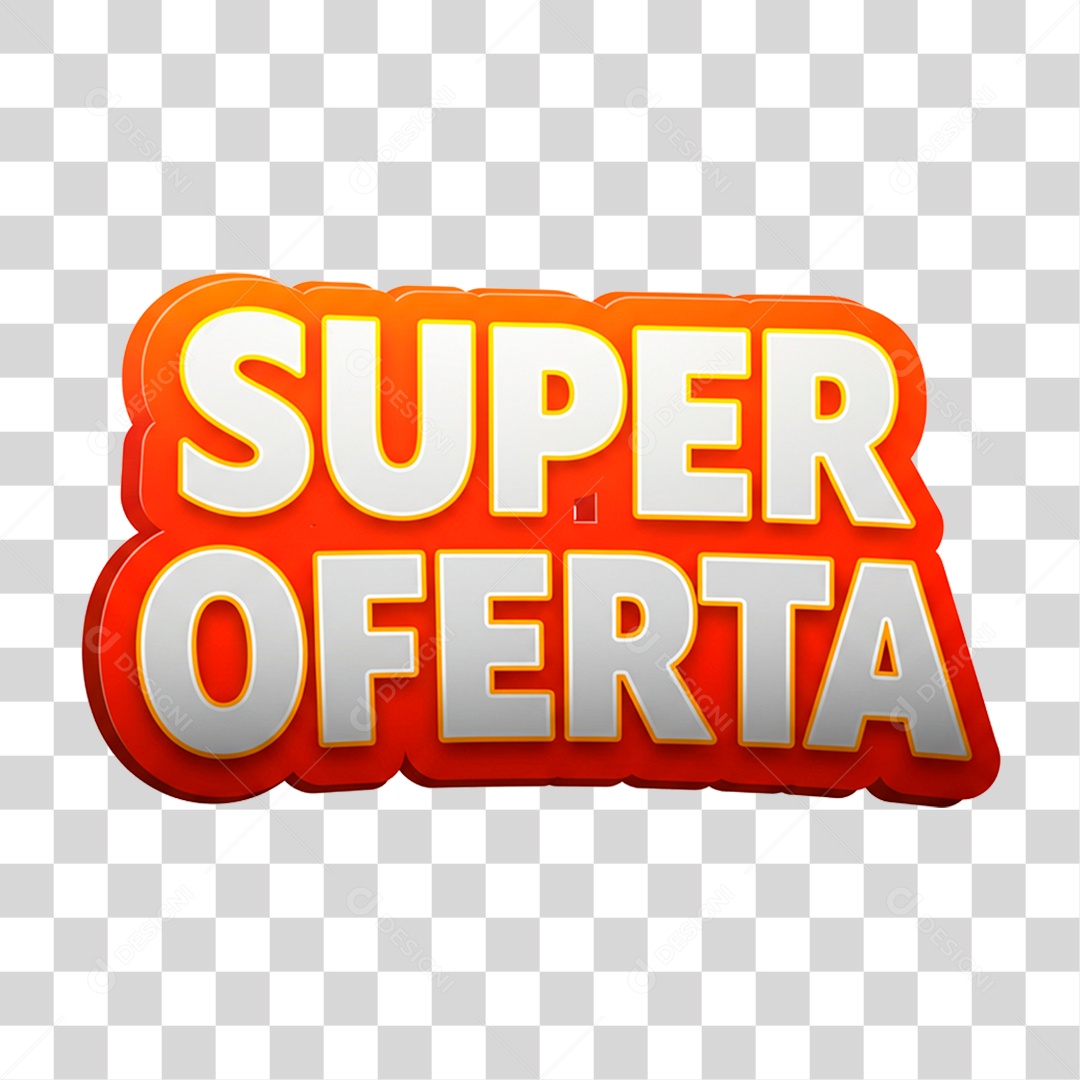 Selo 3D Super Oferta para Composição PNG Transparente