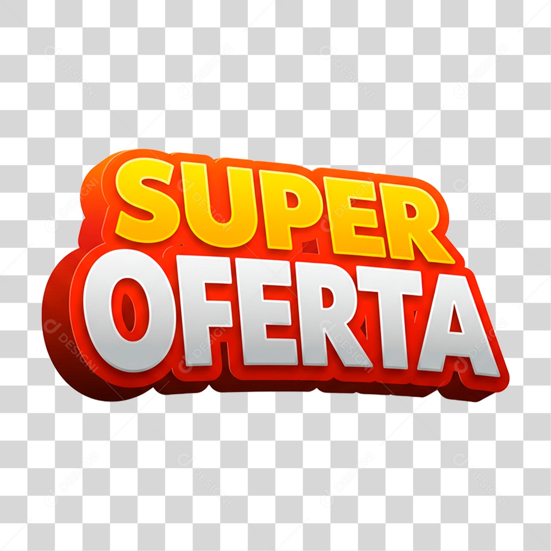 Selo 3D Super Oferta para Composição PNG Transparente