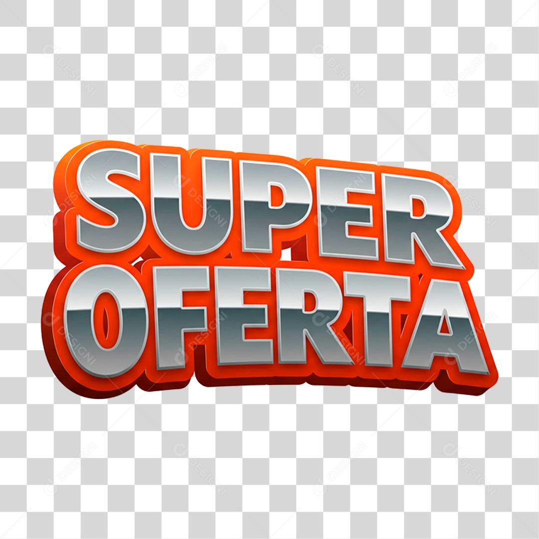 Selo 3D Super Oferta para Composição PNG Transparente