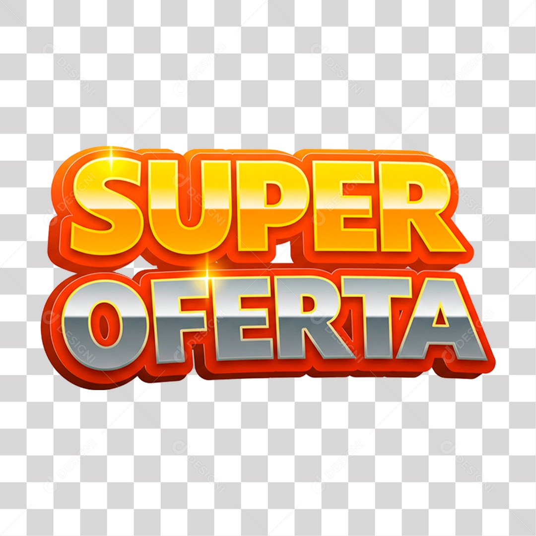 Selo 3D Super Oferta para Composição PNG Transparente