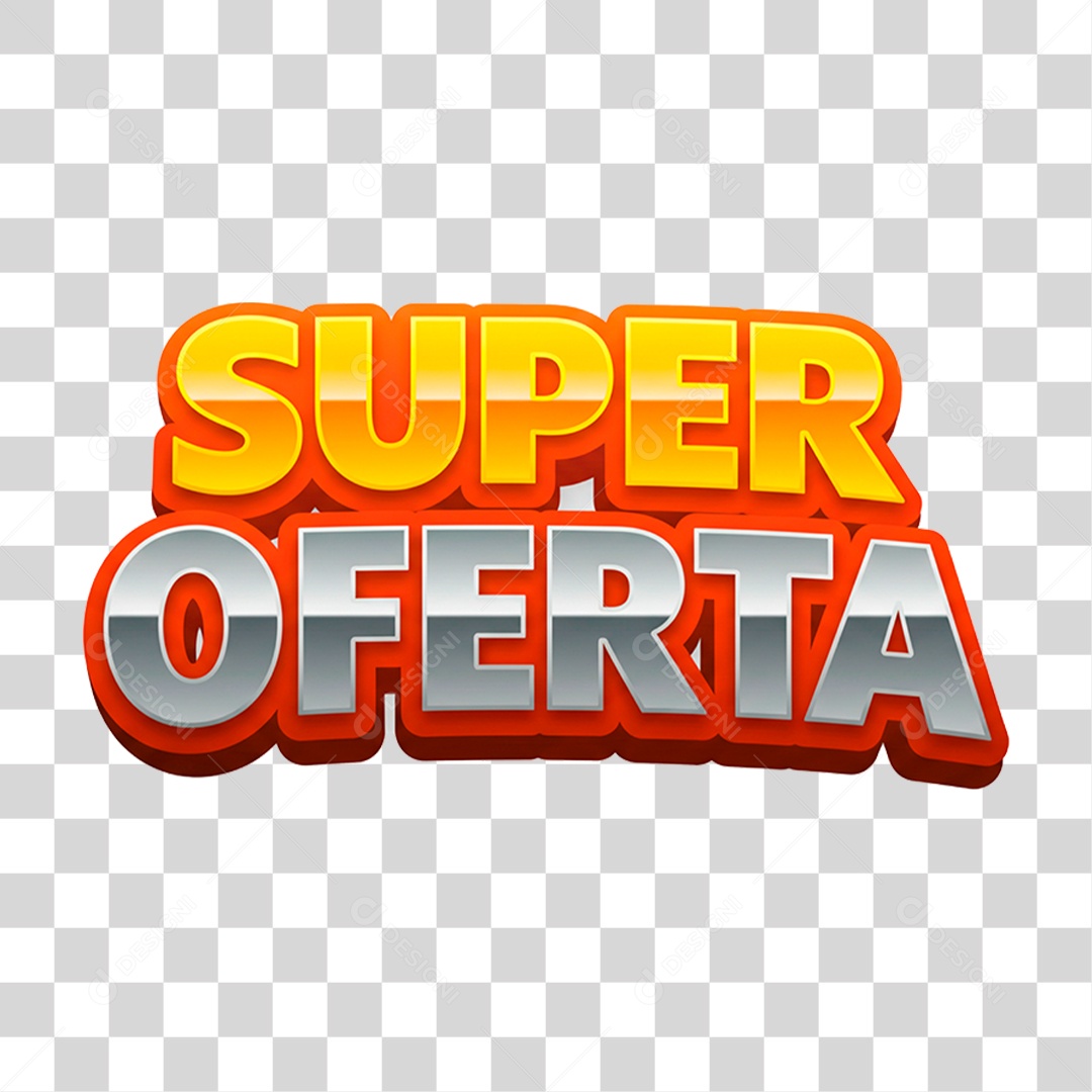Selo 3D Super Oferta para Composição PNG Transparente