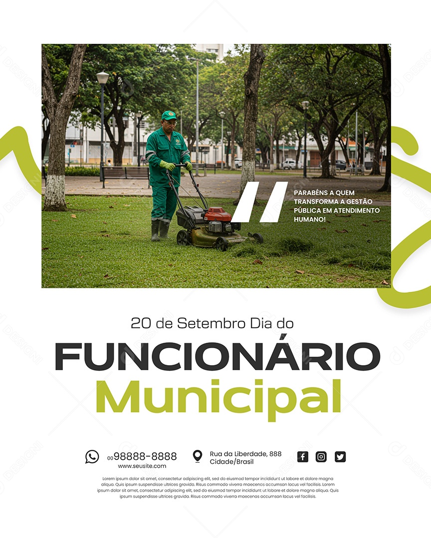 Dia do Funcionário Municipal 20 de Setembro Social Media PSD Editável