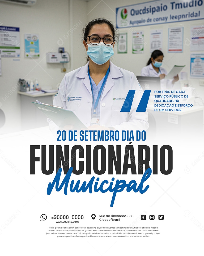 Dia do Funcionário Municipal 20 de Setembro Social Media PSD Editável