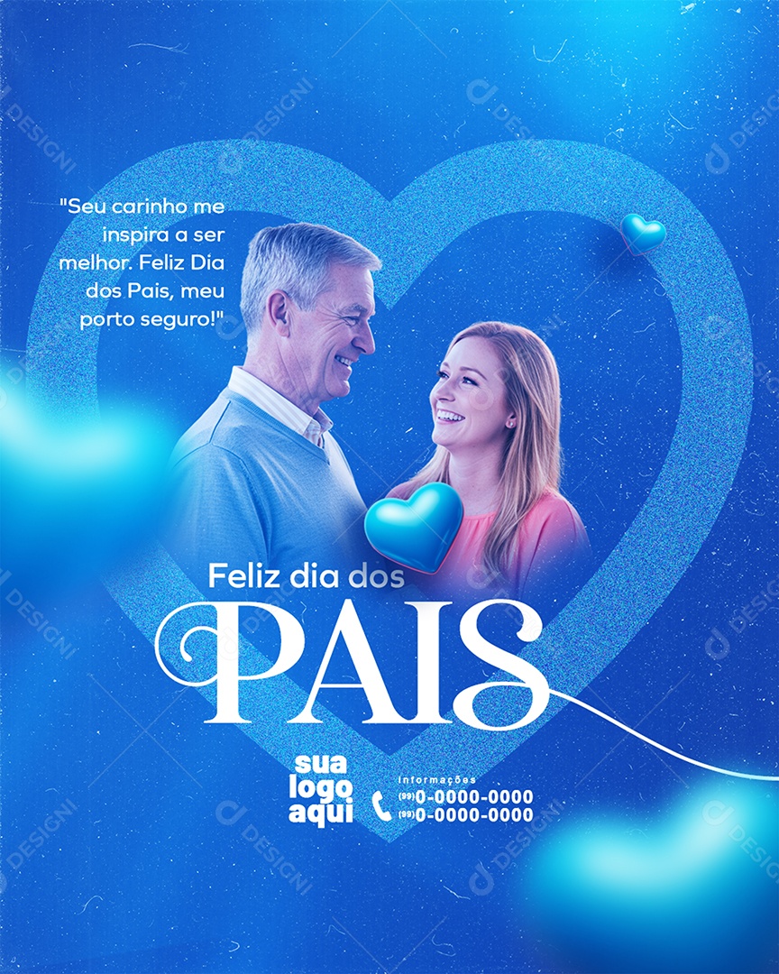 Feliz Dia Dos Pais 10 de Agosto Seu Carinho me Inspira Story Social Media PSD Editável