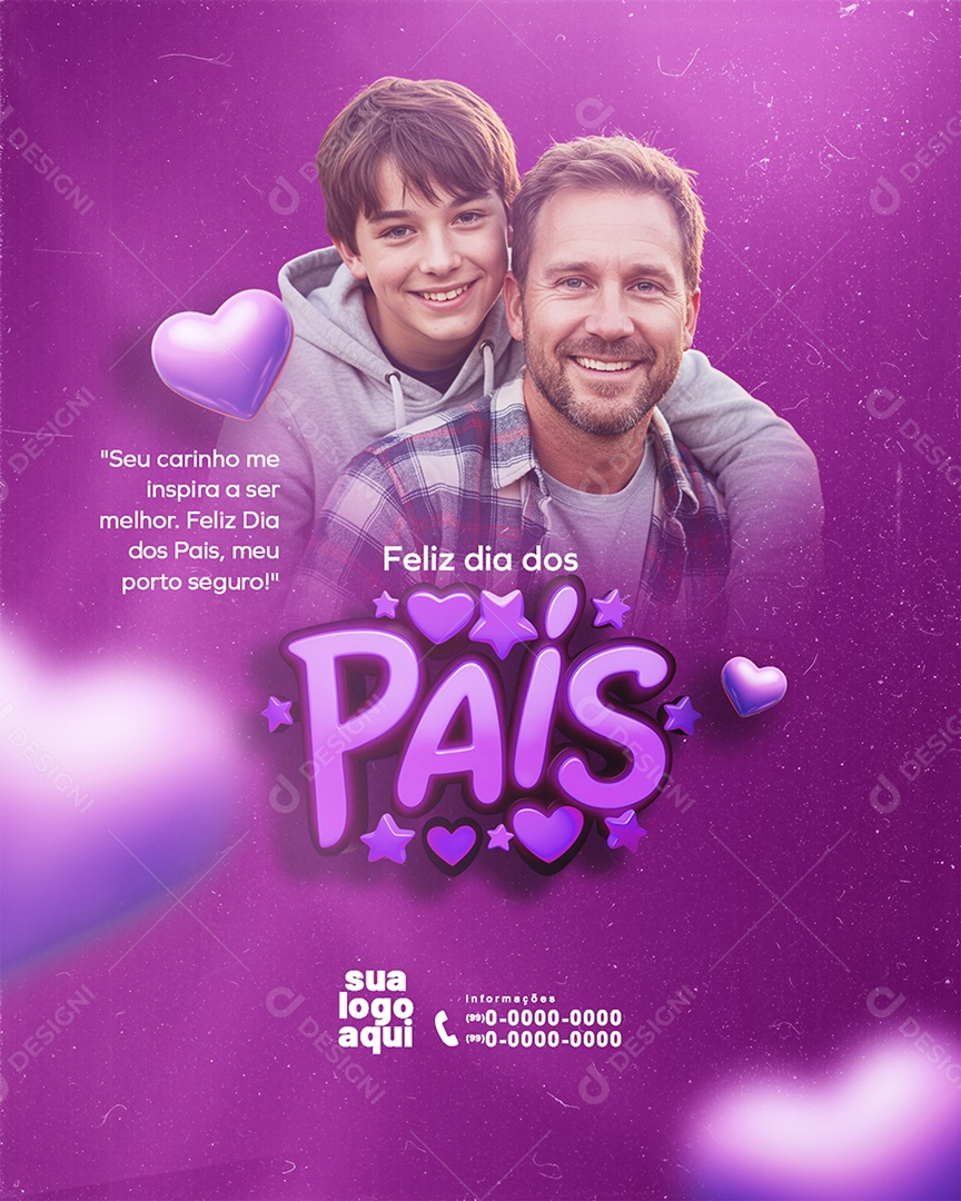 Story Feliz Dia Dos Pais 10 de Agosto Seu Carinho me Inspira Social Media PSD Editável