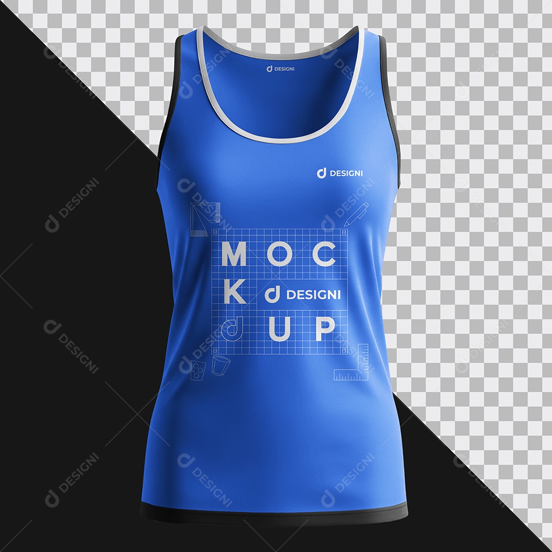 Mockup Camiseta Feminina Regata para Academia PSD Editável