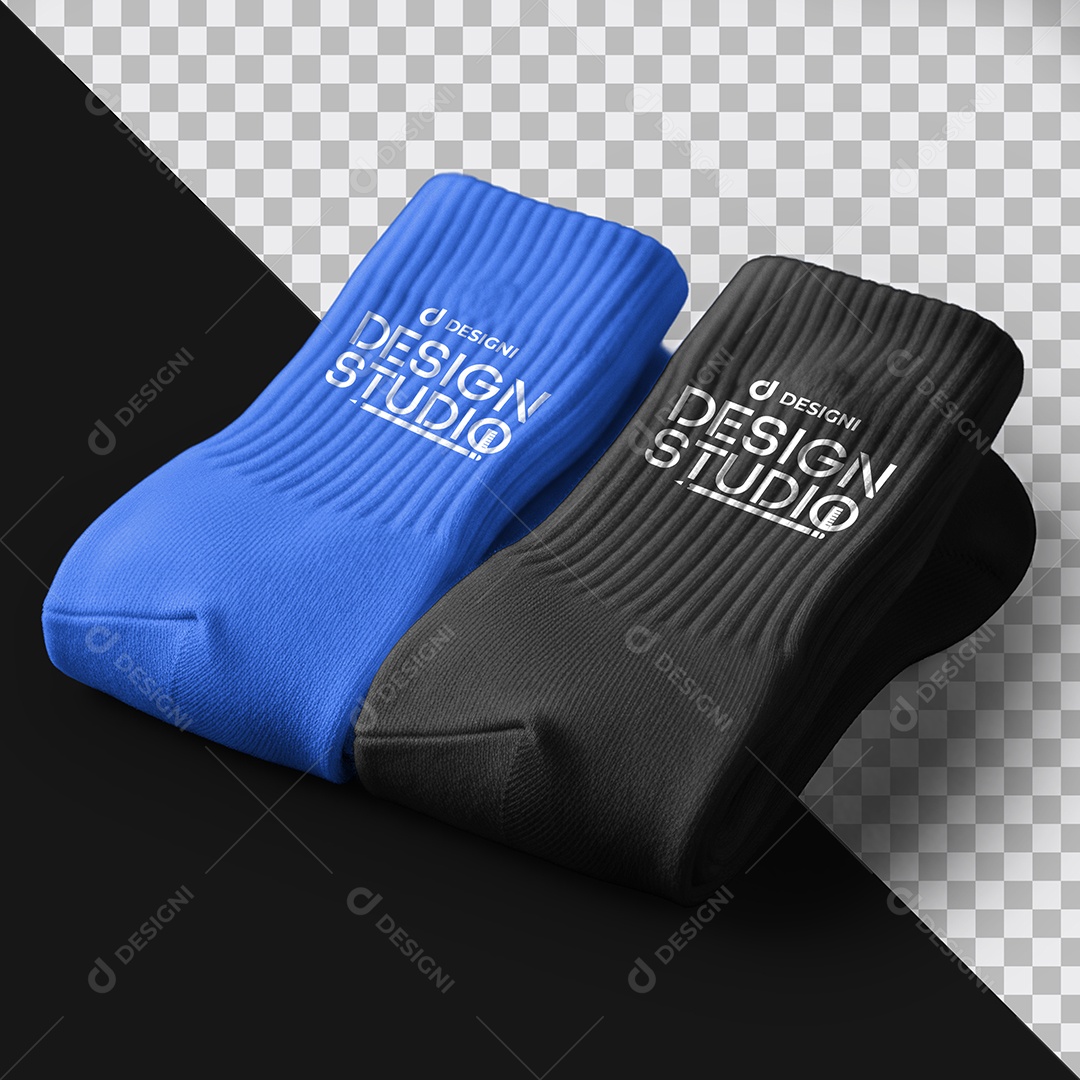 Mockup Par de Meias Dobradas PSD Editável