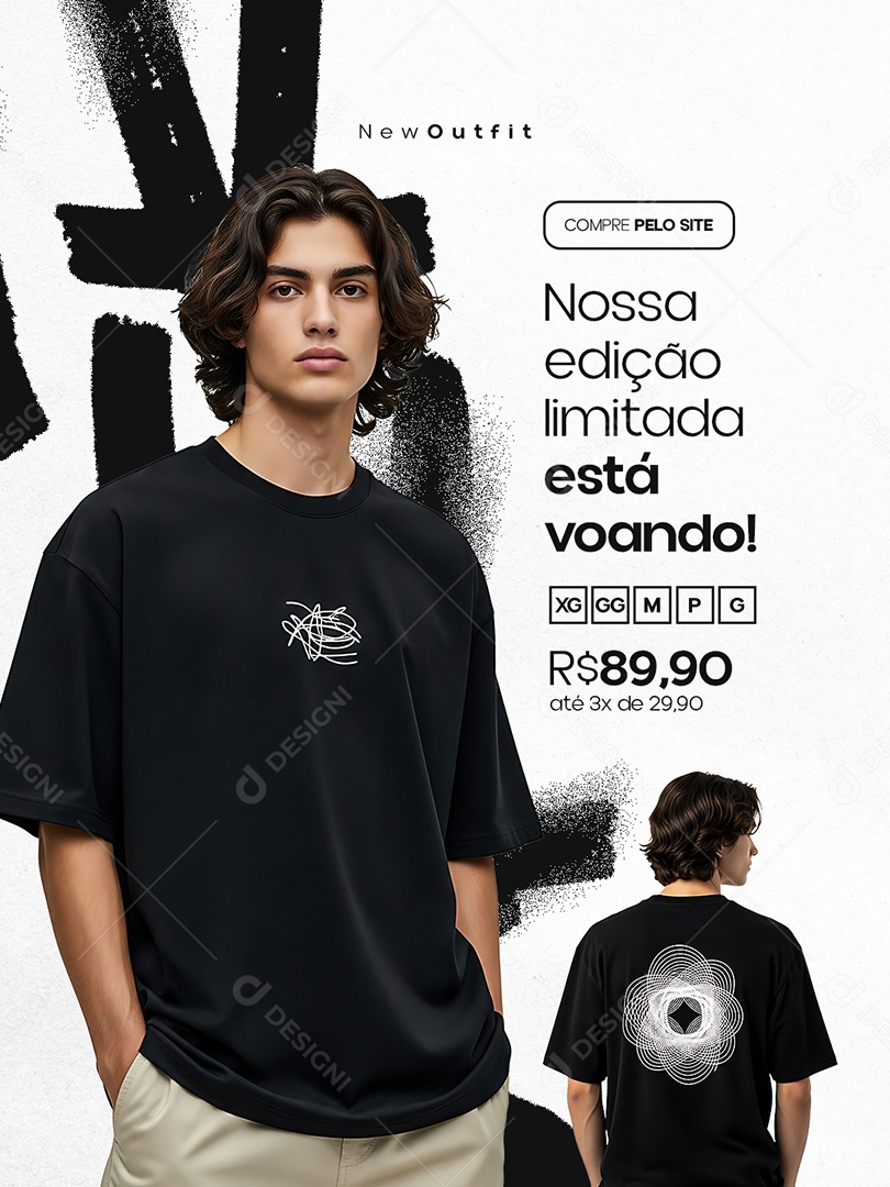 Camisetaria Nossa Edição Limitada Está Voando Social Media PSD Editável