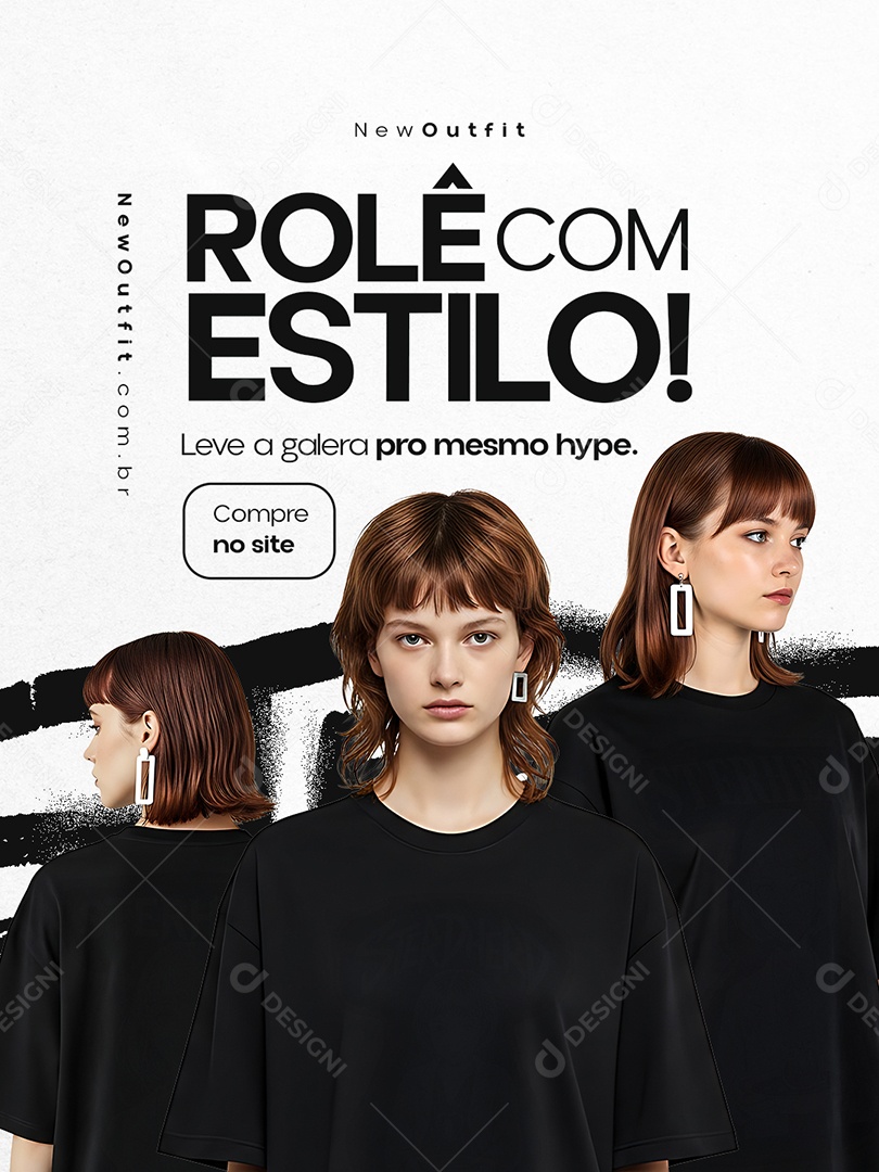 Camisetaria Rolê com Estilo Leve a Galera pro Mesmo Hype Social Media PSD Editável