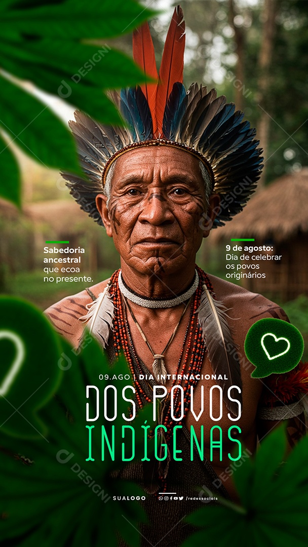 Story Dia Internacional dos Povos Indígenas 9 de Agosto Social Media PSD Editável
