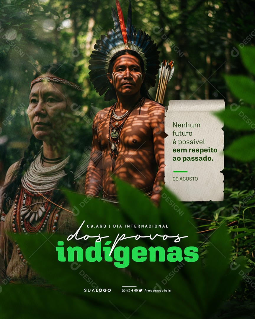 Dia Internacional dos Povos Indígenas 9 de Agosto Social Media PSD Editável