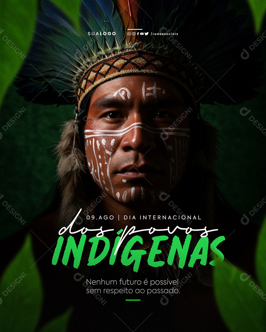 Dia Internacional dos Povos Indígenas 9 de Agosto Social Media PSD Editável
