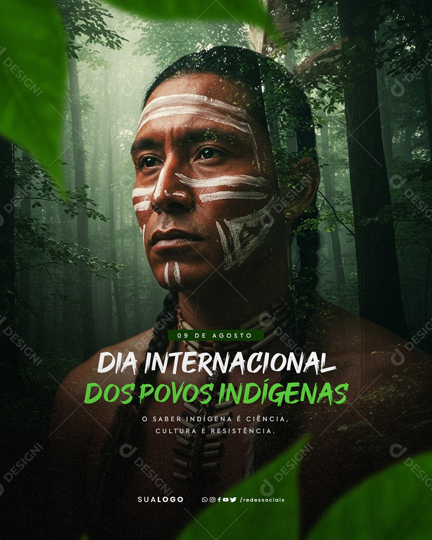 Dia Internacional dos Povos Indígenas 9 de Agosto Social Media PSD Editável