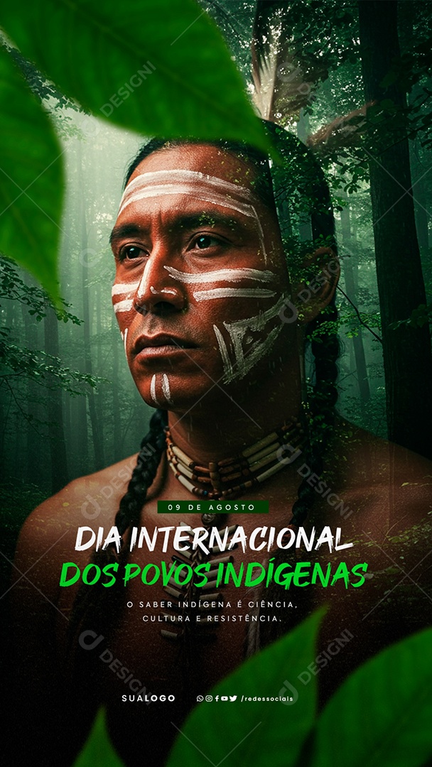 Story Dia Internacional dos Povos Indígenas 9 de Agosto Social Media PSD Editável