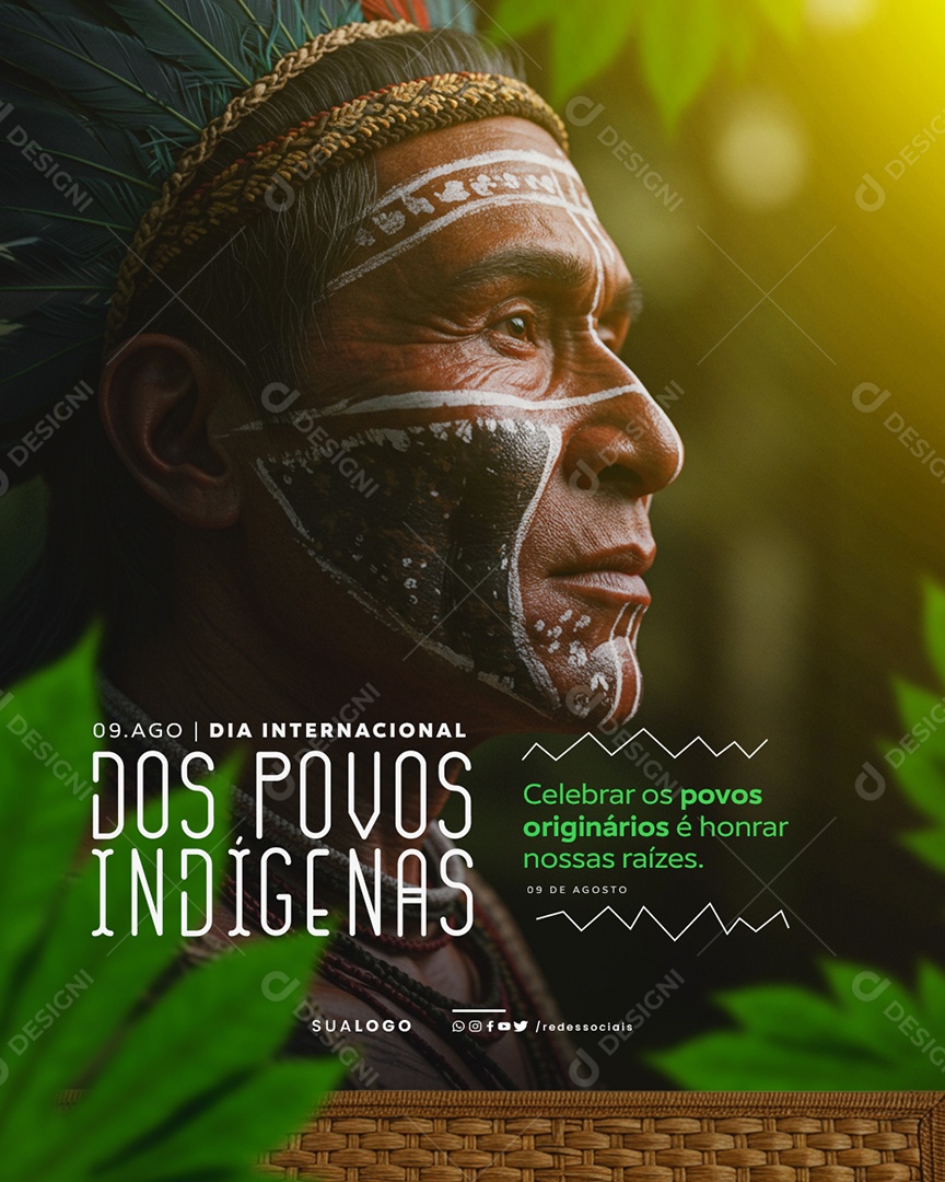 Dia Internacional dos Povos Indígenas 9 de Agosto Social Media PSD Editável