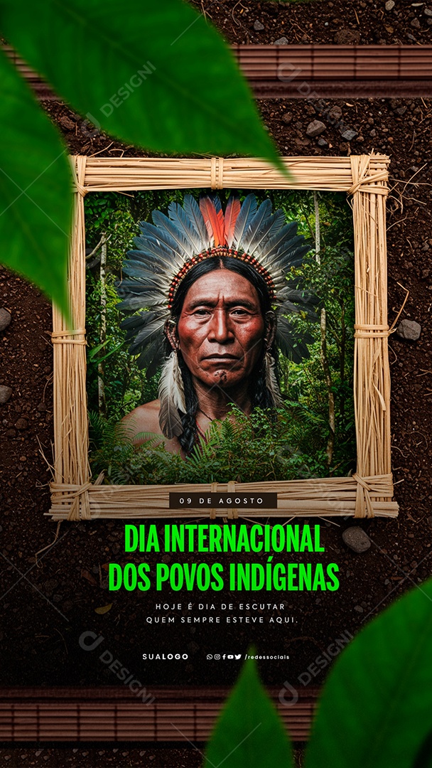 Story Dia Internacional dos Povos Indígenas 9 de Agosto Social Media PSD Editável