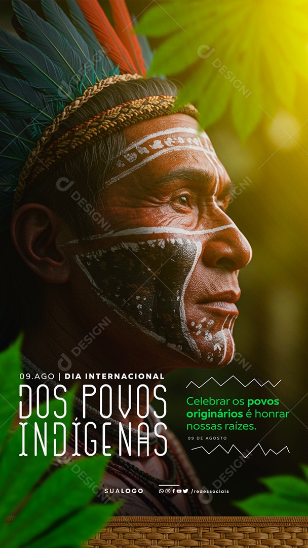 Story Dia Internacional dos Povos Indígenas 9 de Agosto Social Media PSD Editável