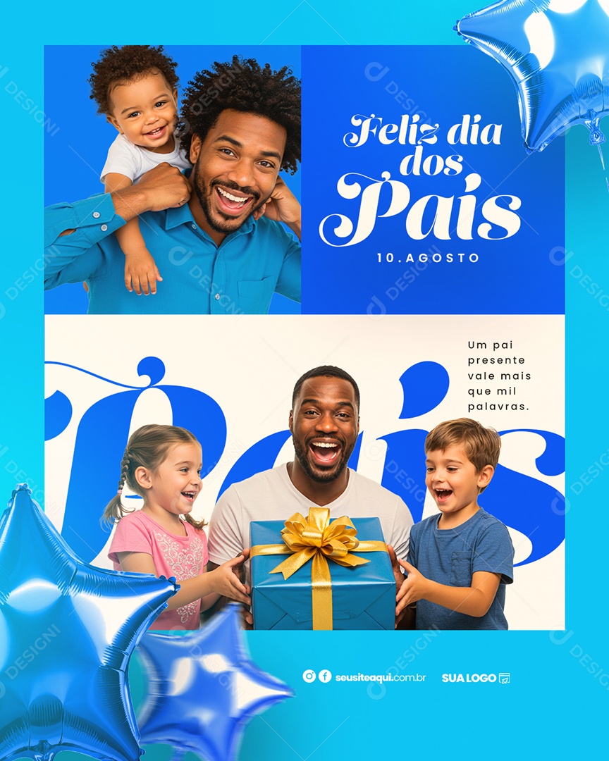 Feliz Dia Dos Pais 11 de Agosto Social Media PSD Editável