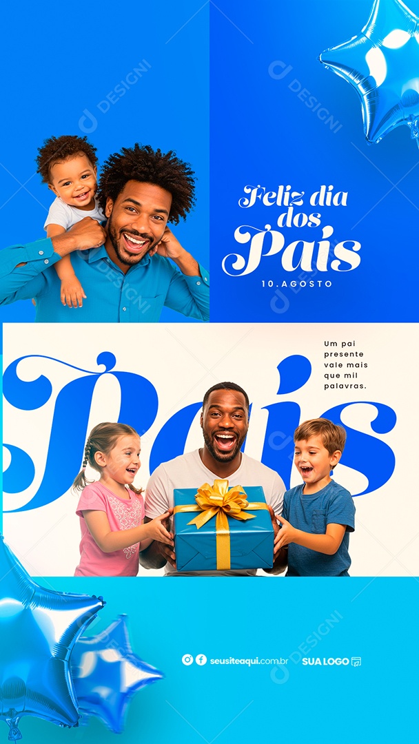 Story Feliz Dia Dos Pais 11 de Agosto Social Media PSD Editável