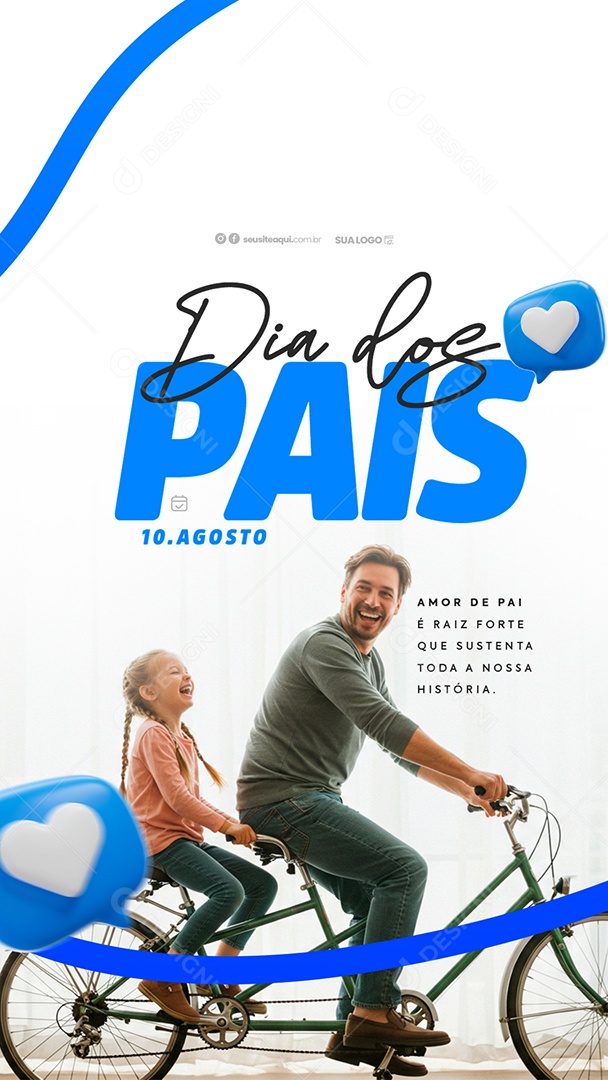 Story Feliz Dia Dos Pais 11 de Agosto Social Media PSD Editável