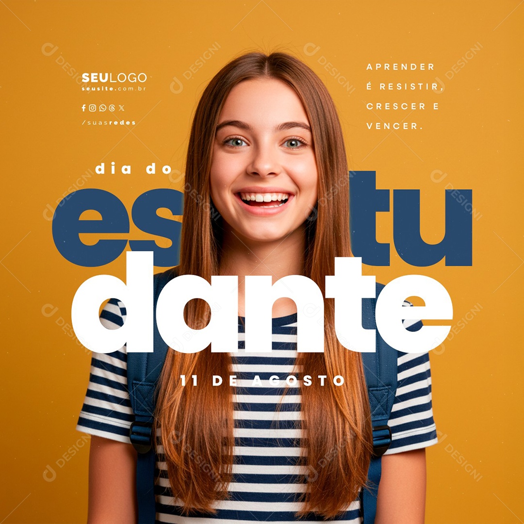 Dia do Estudante 11 de Agosto Social Media PSD Editável