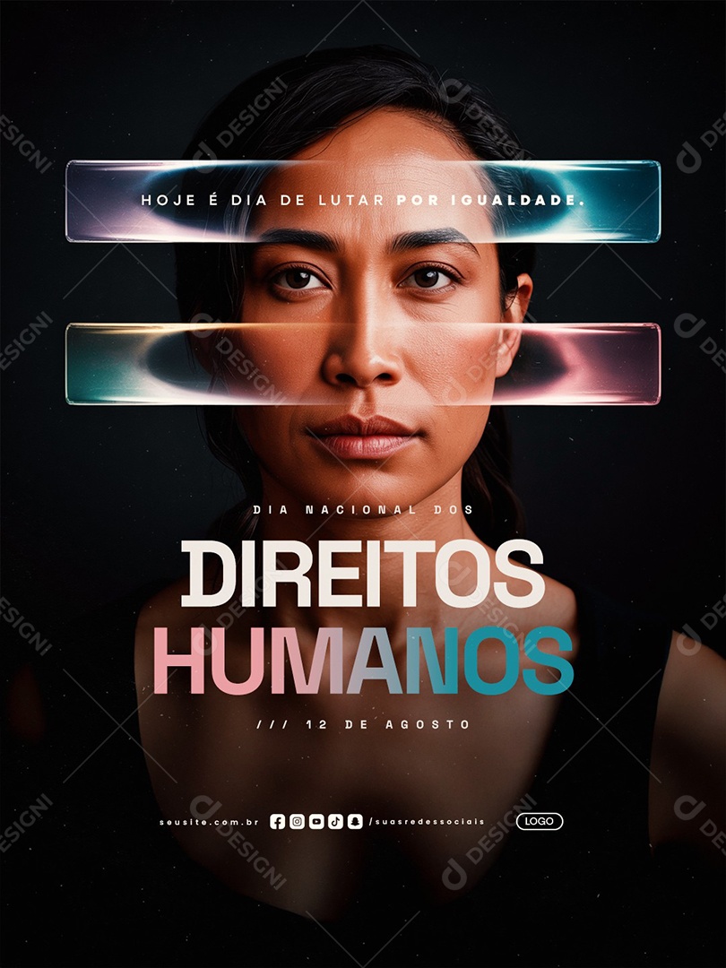 Dia Nacional dos Direitos Humanos 12 de Agosto Social Media PSD Editável