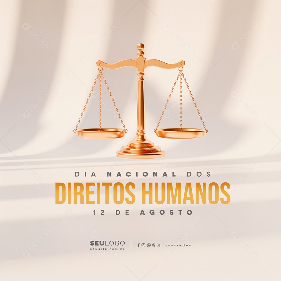 Dia Nacional dos Direitos Humanos 12 de Agosto Social Media PSD Editável