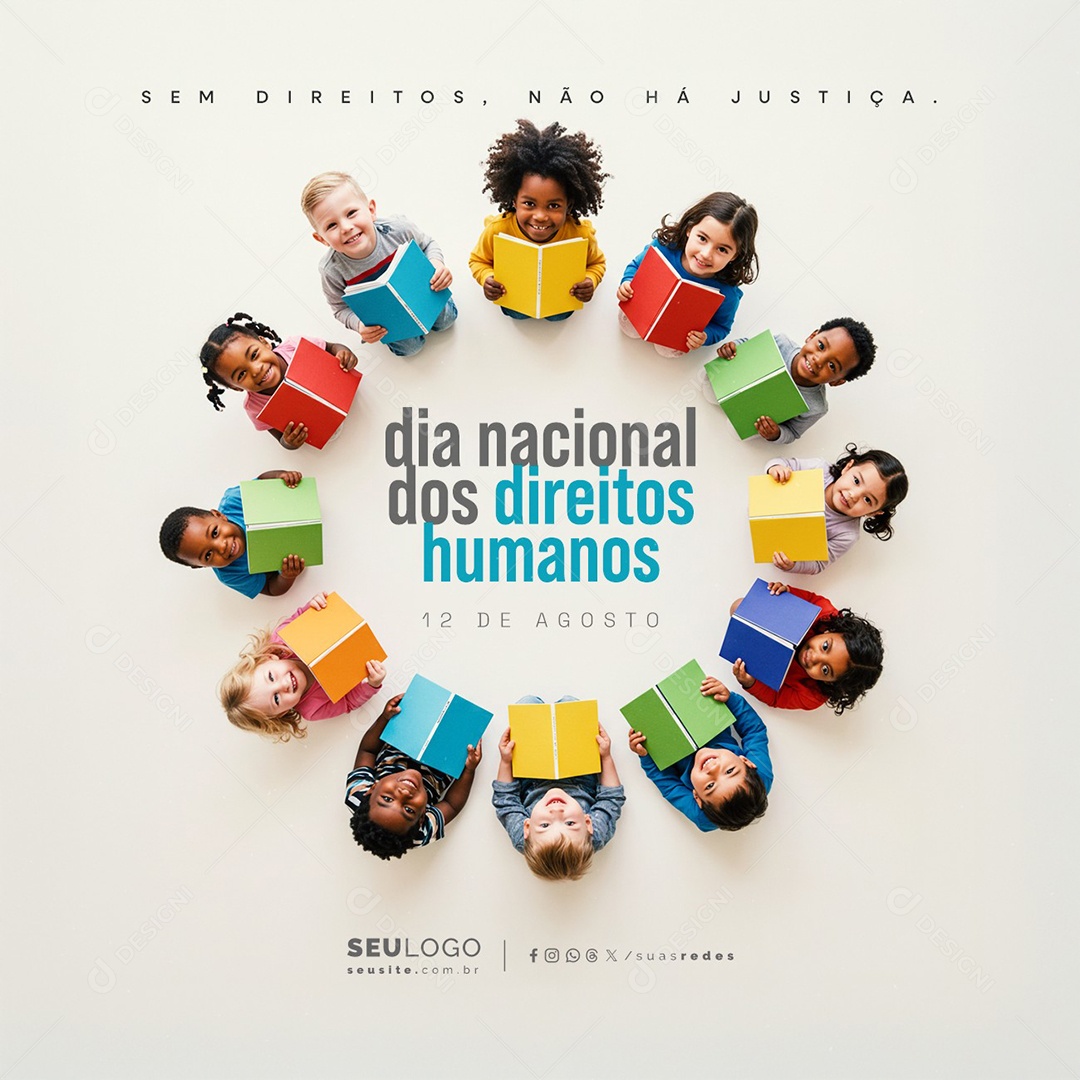 Dia Nacional dos Direitos Humanos 12 de Agosto Social Media PSD Editável