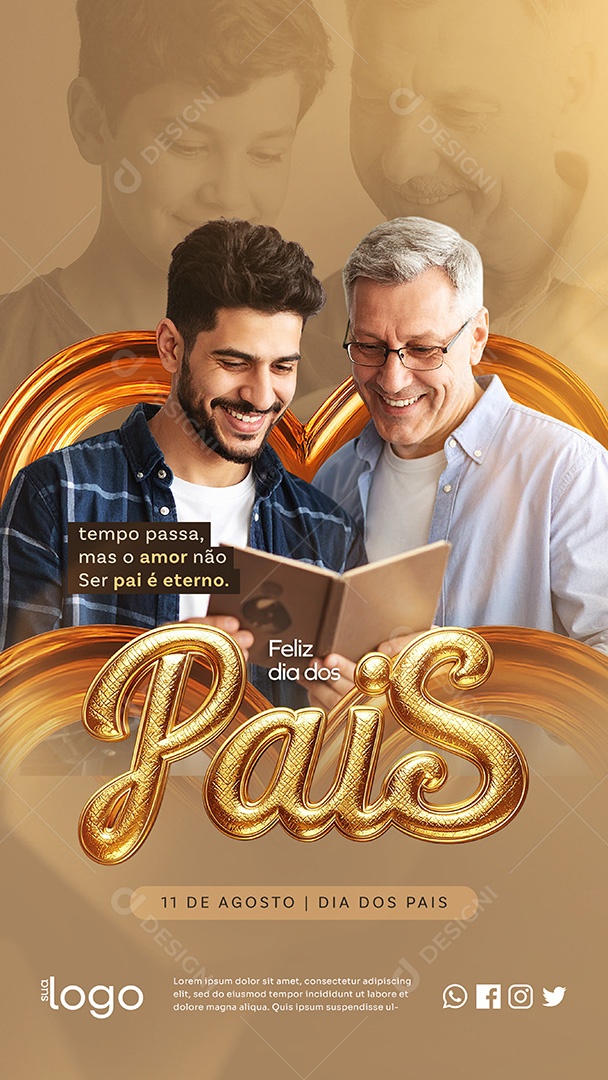 Story Feliz Dia dos Pais 10 de Agosto Social Media PSD Editável