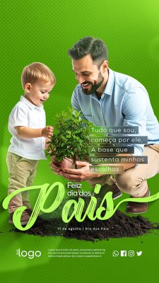 Story Feliz Dia dos Pais 10 de Agosto Social Media PSD Editávelv