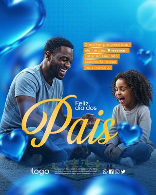 Feliz Dia dos Pais 10 de Agosto Social Media PSD Editável