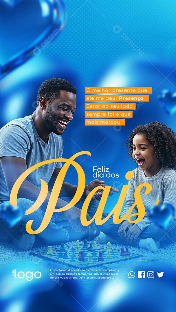 Story Feliz Dia dos Pais 10 de Agosto Social Media PSD Editável