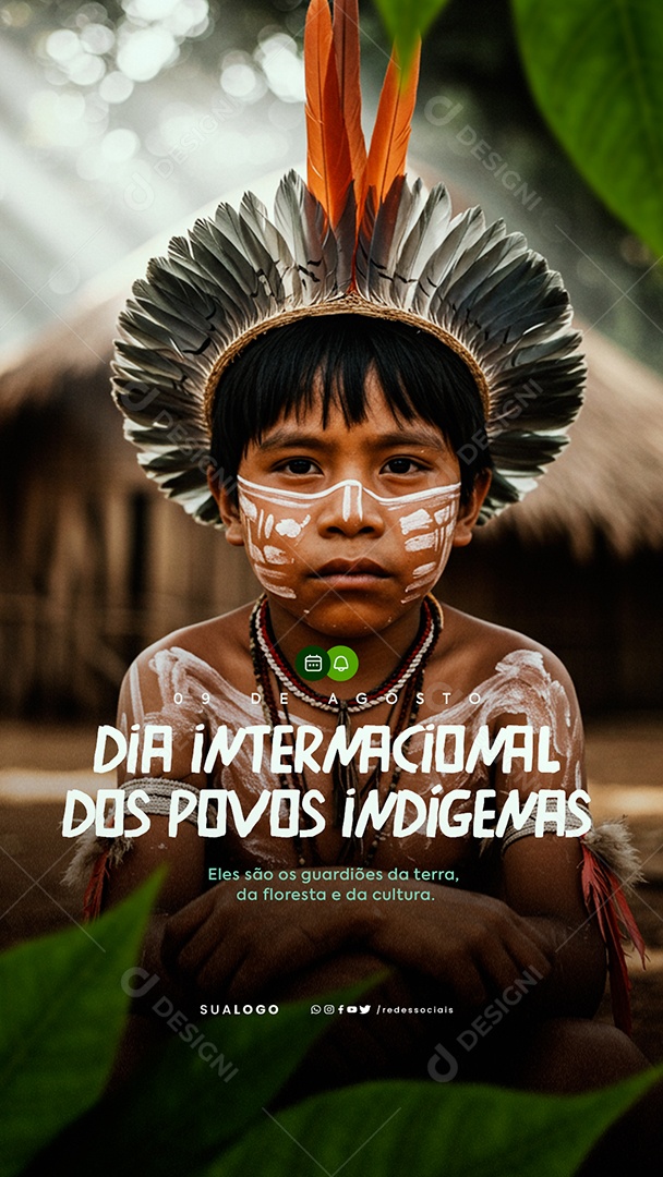 Story Dia Internacional dos Povos Indígenas 9 de Agosto Social Media PSD Editável