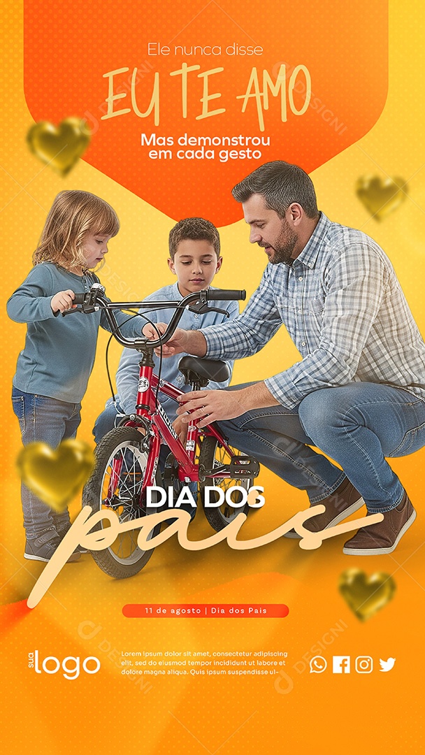 Story Feliz Dia dos Pais 10 de Agosto Social Media PSD Editável